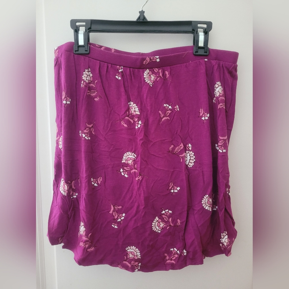 Old Navy Floral Purple Skort Girls XXL 16 Skirt With Shorts Underneath